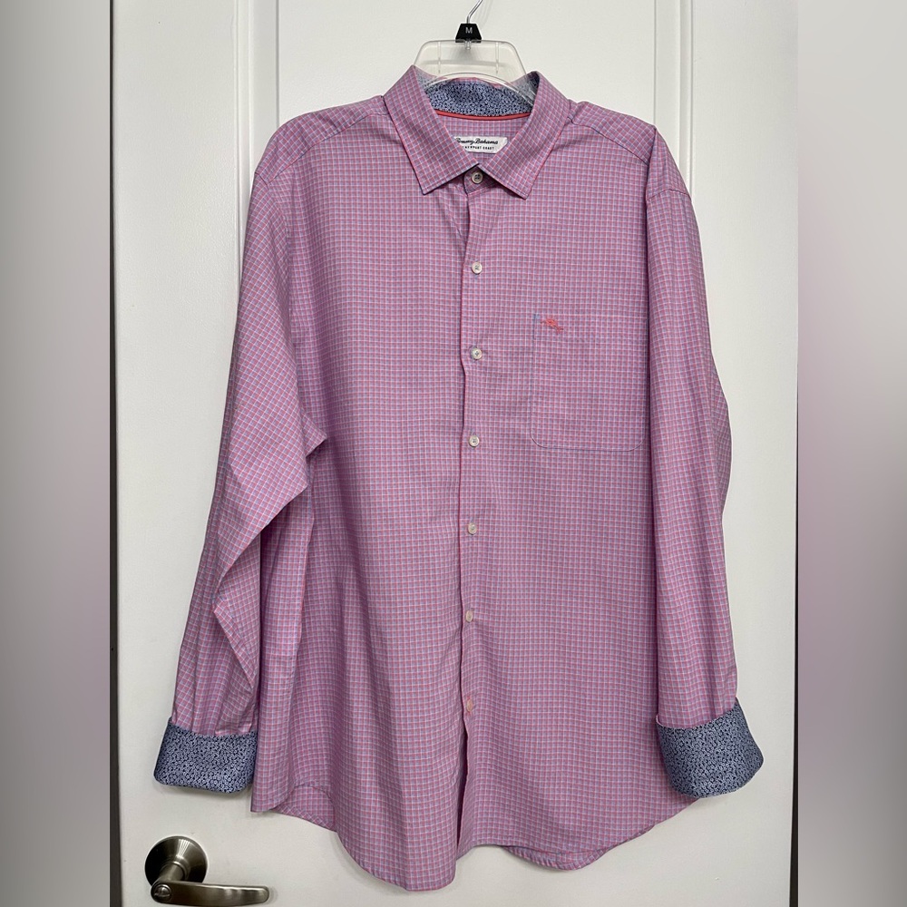 Mens Tommy Bahama Newport Coast Long Sleeve Button Down Shirt Size Large Gingham